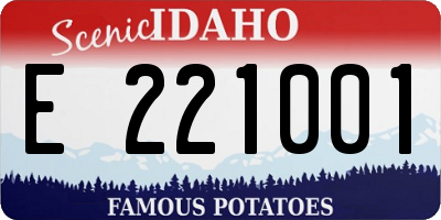 ID license plate E221001