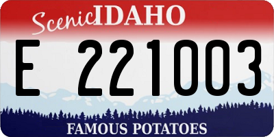 ID license plate E221003