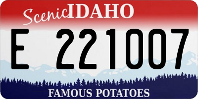 ID license plate E221007