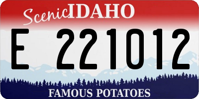 ID license plate E221012