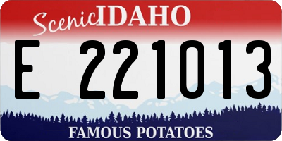 ID license plate E221013