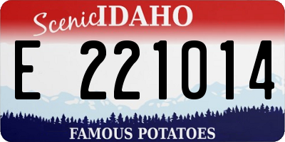 ID license plate E221014