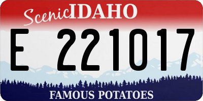 ID license plate E221017