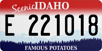 ID license plate E221018