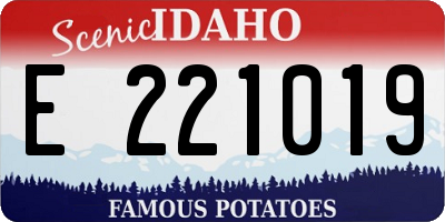 ID license plate E221019