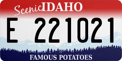 ID license plate E221021