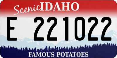 ID license plate E221022