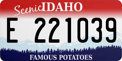 ID license plate E221039