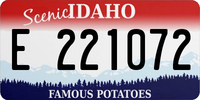 ID license plate E221072