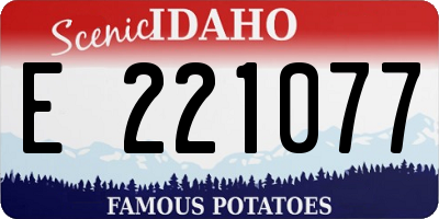 ID license plate E221077