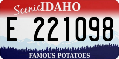 ID license plate E221098