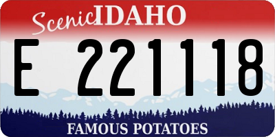 ID license plate E221118