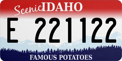 ID license plate E221122