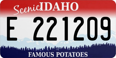 ID license plate E221209
