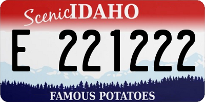 ID license plate E221222