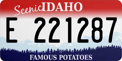 ID license plate E221287