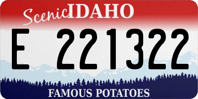 ID license plate E221322