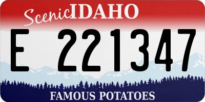 ID license plate E221347