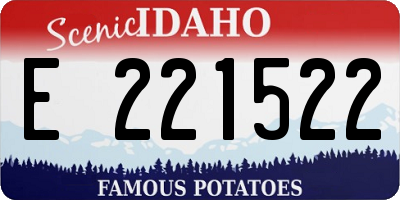 ID license plate E221522