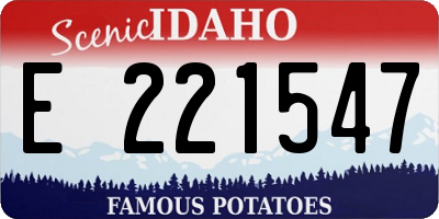 ID license plate E221547