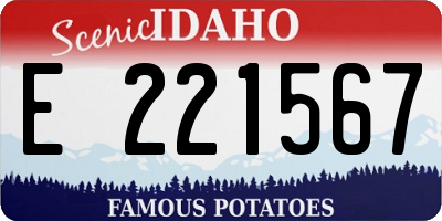ID license plate E221567