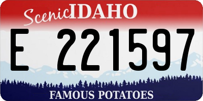 ID license plate E221597