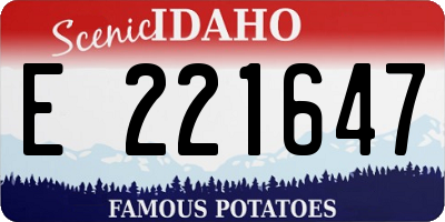 ID license plate E221647