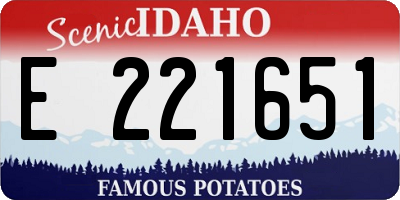 ID license plate E221651