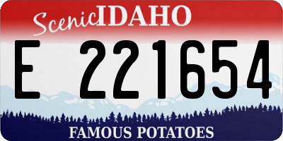 ID license plate E221654