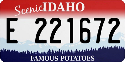 ID license plate E221672