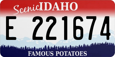 ID license plate E221674