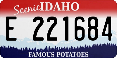 ID license plate E221684