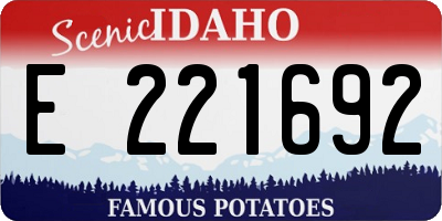 ID license plate E221692