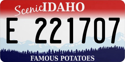 ID license plate E221707