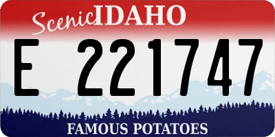 ID license plate E221747