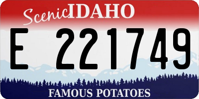 ID license plate E221749