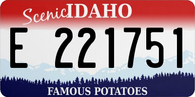 ID license plate E221751