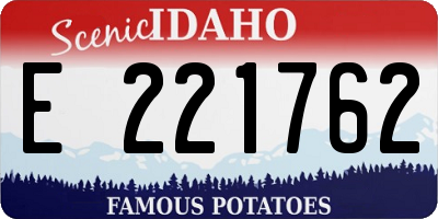 ID license plate E221762