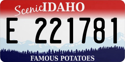 ID license plate E221781