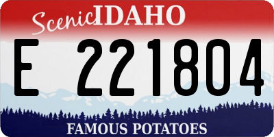 ID license plate E221804