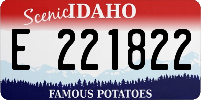 ID license plate E221822
