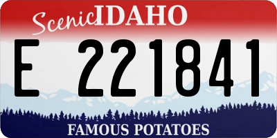 ID license plate E221841