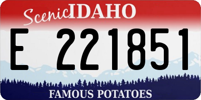 ID license plate E221851