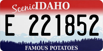 ID license plate E221852