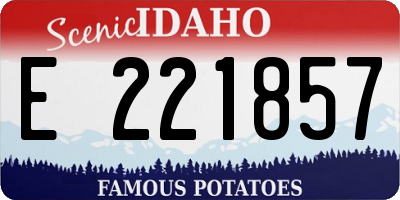ID license plate E221857