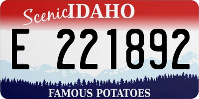 ID license plate E221892