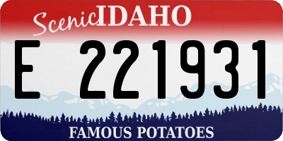 ID license plate E221931