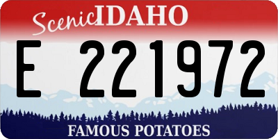 ID license plate E221972