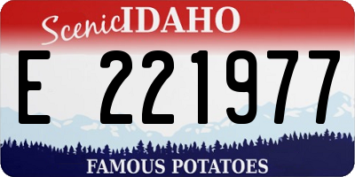 ID license plate E221977