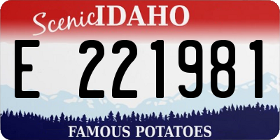 ID license plate E221981